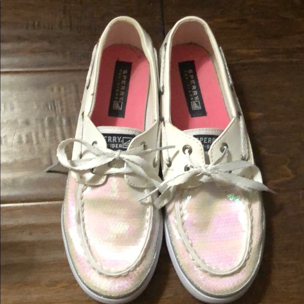 Sperry sequin top sides